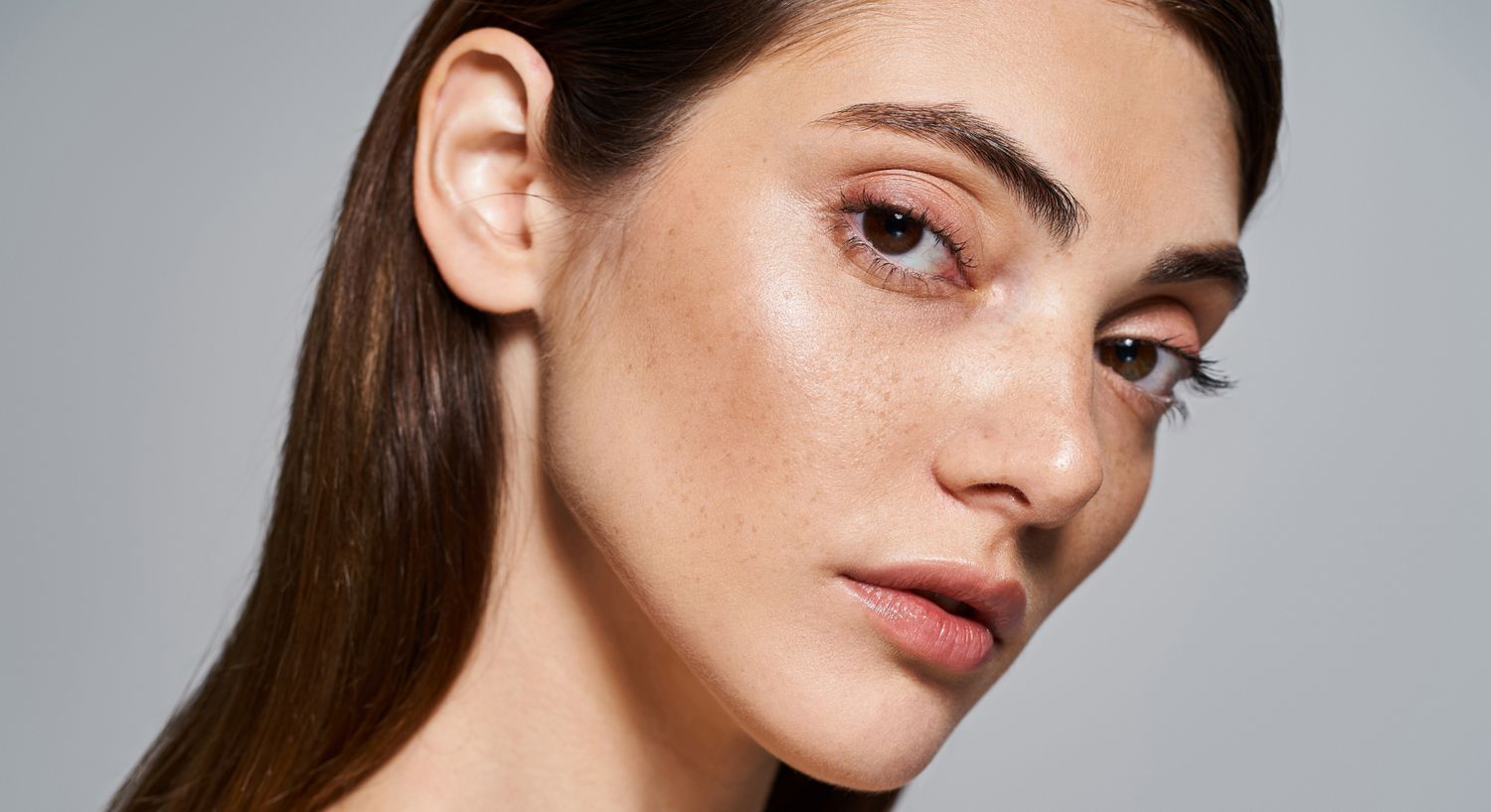 Close-up of a woman with natural makeup.